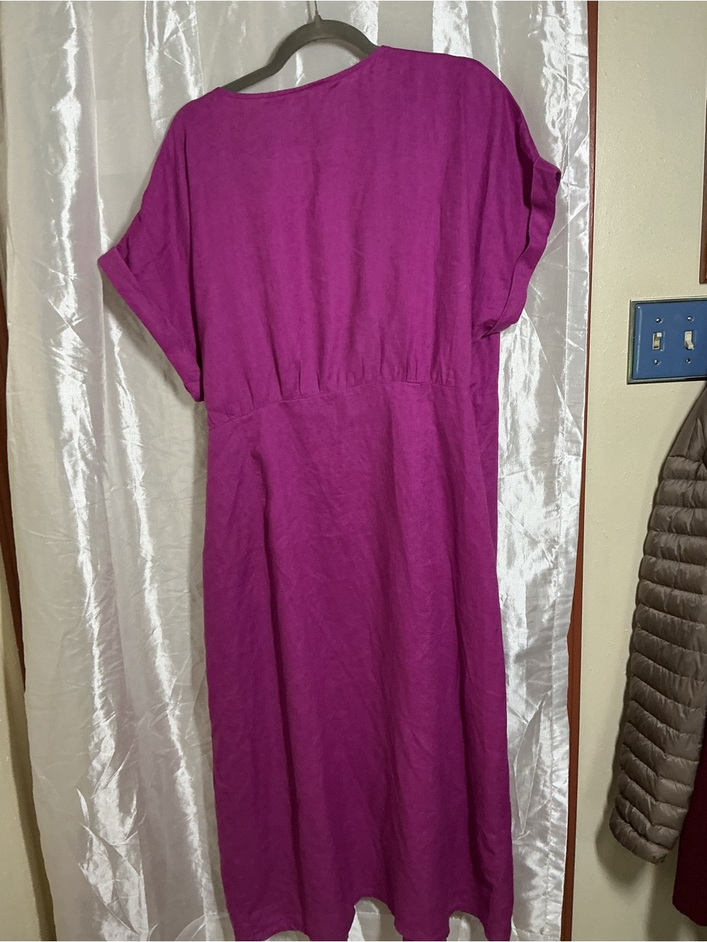 Mango Magenta Wrap Midi Dress - Picture 3 of 5